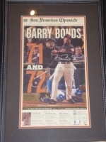 Barry Bonds Autographed Newspaper-GAI (San Francisco Giants)